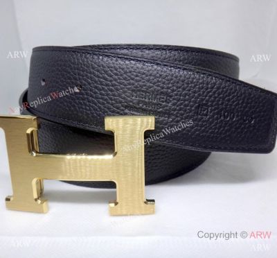 Classic Model Hermes So Black Reversible Belt 30mm with Brushed H Buckle